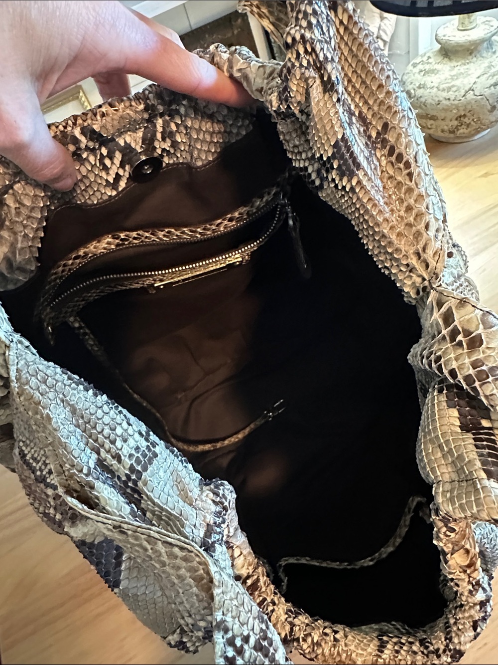 Authentic Python Shoulder Hobo Bag - Picture 4 of 7